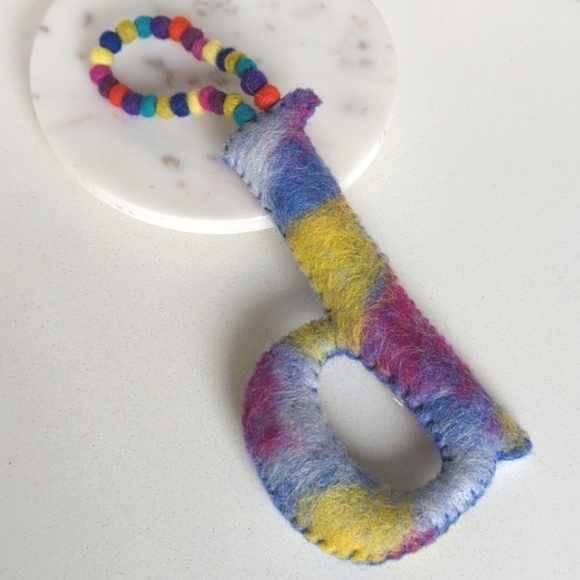 NWOT - 2 Anthropologie Felted Boiled Wool Letter Christmas Ornaments - Picture 3 of 7